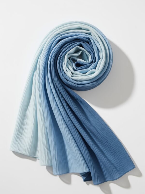 Hijab Islam Chic bleu, rayonne viscose à effet ombré